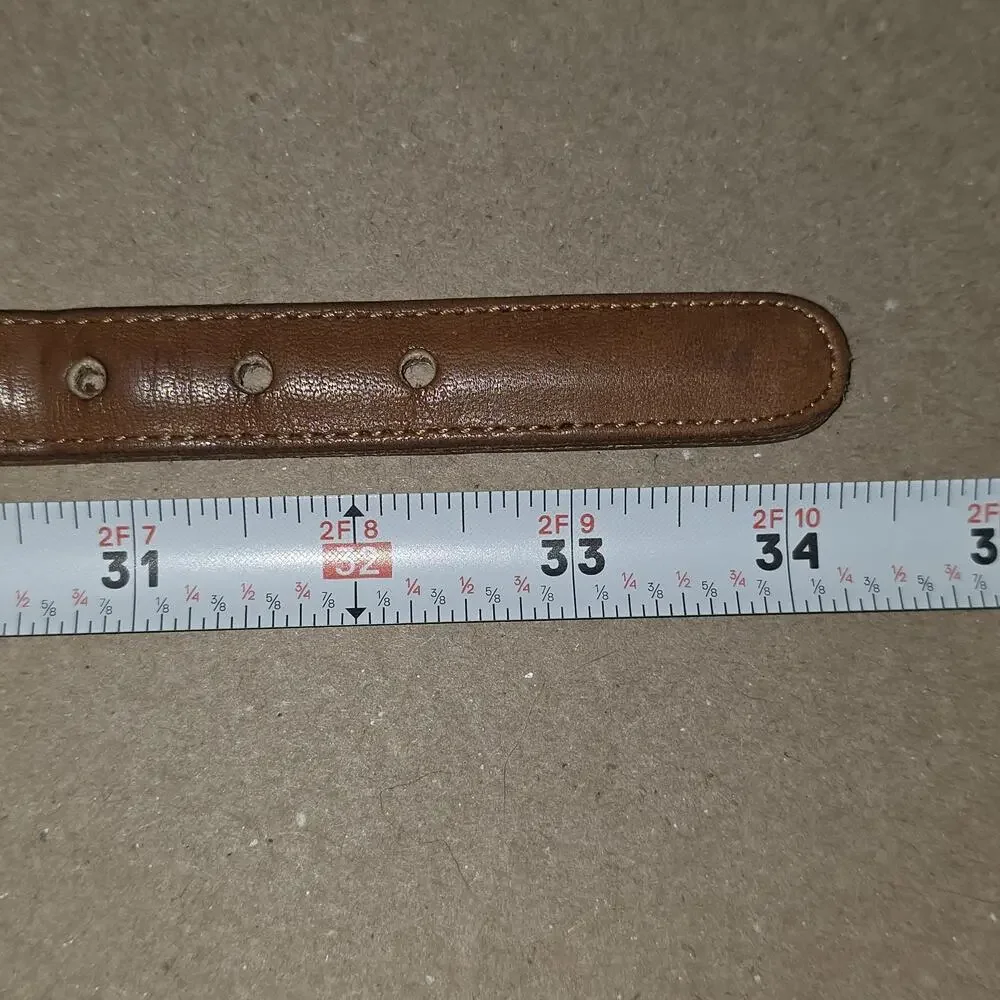 Vintage COACH British tan leather slim Ranger belt sz 32 Made in NYC, USA 114
